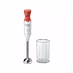 Le mixeur plongeant BOSCH est doté d'un pied mixeur en inox et d'un systeme de mixage QuattroBlade pour des mixages fins et r ...