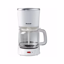 Découvrez la cafetiere électrique BRANDT CAF1318S en blanc et argent. Avec une capacité généreuse de 1,8L, son réservoir peut ...