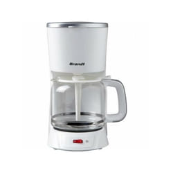 Machine a Cafe - Cafetiere Electrique électrique Brandt CAF1318S - Blanc et Silver - 1,8 l - 1100 w - 18 tasses