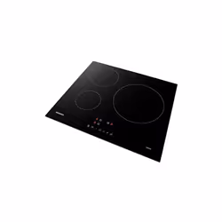 Induction-Noir-3 zones-7200 W - L59 x P57 cm-3 boosters-3 minuteurs-Commandes sensitives-9 niveaux de puissances-Systeme de d ...