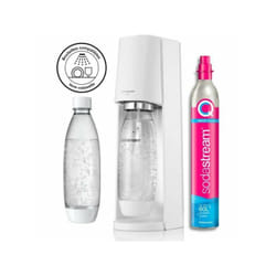 Machine a Soda Sodastream terra Machine a Eau Pétillante -Pack 2 Bouteilles 1L Compatible Lave-Vaisselle + 1 Recharge de Gaz 60L a Clipser