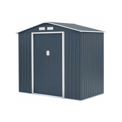 Sans Marque - Abri de jardin en métal 2,71 m² - 213 x 127 x 195 cm - pluton - Kit d'ancrage inclus, 2 portes coulissantes - Gris