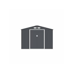 Abri de jardin en métal 8,84 m² - 277 x 319 x 202 cm - URANUS - Kit d'ancrage inclus, 2 portes coulissantes - Gris