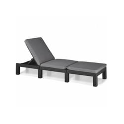 Transat Bain de soleil Allibert by keter – daytona – en résine imitation rotin tressé – coussin – dossier réglable - gris g