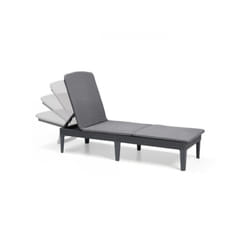 Transat Bain de soleil Allibert by keter – jaipur - en résine imitation rotin tressé - gris graphite - dossier réglable avec cous