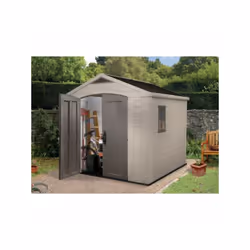 Cet abri de jardin Factor 88 de la marque Keter offre suffisamment d'espace pour une grande variété d'outils et d'équipements ...