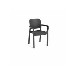 Allibert - Lot de 6 fauteuils de jardin by keter - bella - En résine - Coloris : gris graphite - Empilable
