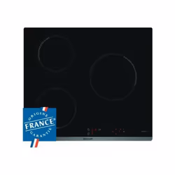 Table de cuisson a induction - 3 zones - Commandes électronique - Minuterie indépendante sur chaque foyer - Largeur : 60cm -  ...
