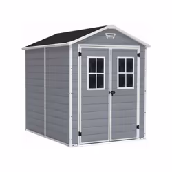 Cet abri de jardin en résine Premium 86 DPF gris de la marque KETER est idéal pour ranger vos outils de jardin. Avec une surf ...