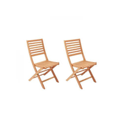 Lot de 2 chaises de jardin pliantes en Acacia fsc - 57 x 46,5 x 90 cm