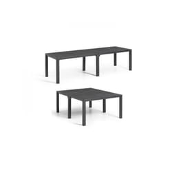 Table de jardin - Rectangulaire - Coloris : gris graphite - En résine - Modulable 3 en 1 - julie double - Allibert by Keter