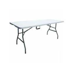 Table de réception traiteur pliante - 8 personnes - 180x74xH73,5 cm - Structure en acier et plateau en polyéthylene pehd - Bla