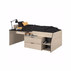 Le lit combiné enfant PARISOT Kim est un meuble pratique et fonctionnel avec son bureau et ses deux tiroirs de rangement. Sa ...