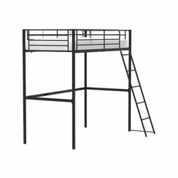 Le lit mezzanine ELIOT en métal époxy noir est idéal pour les petites pieces. Avec ses dimensions de couchage de 90 x 190 cm ...