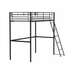 Lit mezzanine enfant eliot en métal noir 90x190cm avec sommier inclus