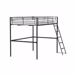 Le lit mezzanine ELIOT en métal époxy noir est idéal pour les petites pieces. Avec ses dimensions de couchage de 140 x 200 cm ...