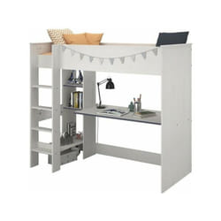Jim Lit mezzanine enfant contemporain décor pin memphis et chant réversible bleu ou rose - l 90 x l 200 cm - Parisot