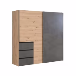 Spacieuse et design, cette armoire a deux portes coulissantes vous aidera a organiser toute votre garde-robe comme dans un dr ...