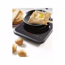 Table a induction posable noire Brandt, 1 foyer 2000W, 10 positions de cuisson, 5 acces directs, minuterie de 3heures, pack s ...