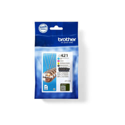 Brother - Pack de 4 Cartouches d'encre LC421VAL Noir, Cyan, Magenta et Jaune capacité standard de 200 pages - Pour DCP-J1050D