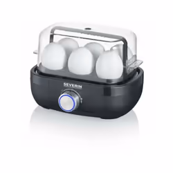 Cuit-oeufs SEVERIN EK3166, sans BPA, pour 1 a 6 oeufs. Trois modes de cuisson : a la coque, mollet ou dur. Équipé d'une comma ...