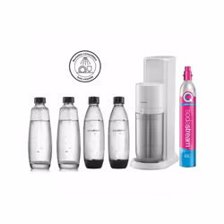 Machine a Soda Machine a soda et eau pétillante SODASTREAM - DUO Blanche - 2 carafes en verre - 2 bouteilles - 1 recharge de ...