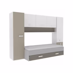 Le lit gigogne enfant TIDY offre un environnement pratique avec de multiples rangements. Il est doté d'un tiroir utilisable e ...