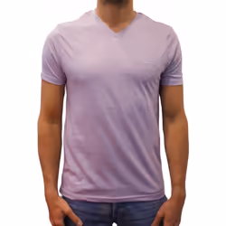 T-shirt manches courtes col V Basic violet pastel homme - 2XL