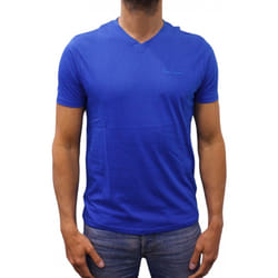 T-shirt manches courtes col V Basic bleu roi homme - XL