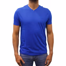 T-shirt manches courtes col V Basic bleu roi homme - 2XL