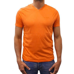 T-shirt manches courtes col V Basic orange homme - L