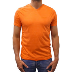 T-shirt manches courtes col V Basic orange homme - XL