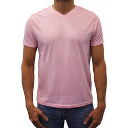 T-shirt manches courtes col V Basic rose clair homme - XL