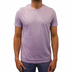 T-shirt manches courtes col rond logo Basic violet pastel homme - M