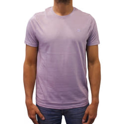 T-shirt manches courtes col rond logo Basic violet pastel homme - M