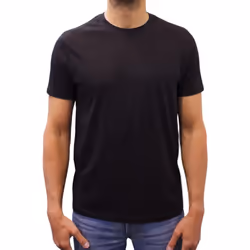 T-shirt manches courtes col rond logo Basic noir homme - XL