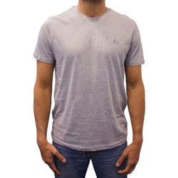 T-shirt manches courtes col rond logo Basic gris homme - XL