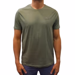 T-shirt manches courtes col rond logo Basic kaki homme - L