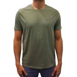 T-shirt manches courtes col rond logo Basic kaki homme - L