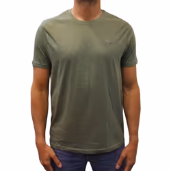 T-shirt manches courtes col rond logo Basic kaki homme - XL