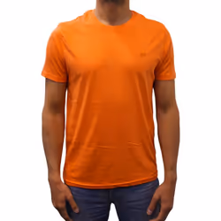 T-shirt manches courtes col rond logo Basic orange homme - M