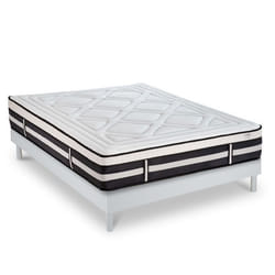 Matelas Calliope Mousse  Accueil Mémoire de forme et sommier kit bois blanc - 160 x 200 cm