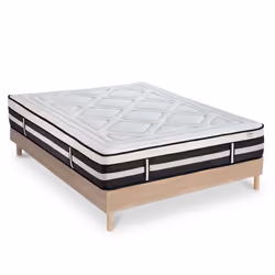 Matelas Calliope Mousse Haute densité Accueil Mémoire de forme et sommier kit bois - 140 x 190 cm