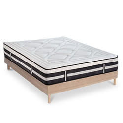 Matelas Calliope Mousse Haute densité Accueil Mémoire de forme et sommier kit bois - 140 x 190 cm