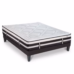 Matelas Calliope Mousse Haute densité Accueil Mémoire de forme et sommier tissu gris - 140 x 200 cm