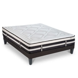 Matelas Calliope Mousse Haute densité Accueil Mémoire de forme et sommier tissu gris - 140 x 200 cm