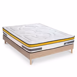 Ensemble Matelas Aubertin Ressorts ensachés Accueil mémoire + sommier kit bois - 140 x 190 cm