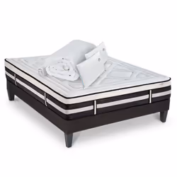 Matelas Calliope Mousse  Accueil Mémoire de forme+ sommier gris + accessoires - 180 x 200 cm