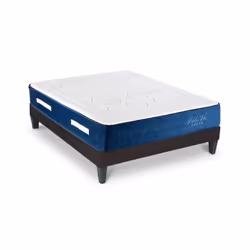 Maison Aubertin - Ensemble dolce vita Matelas Ressorts Ensachés - Sommier Kit Tissu Gris - 80x200 cm