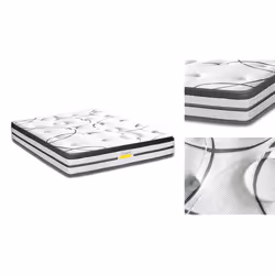 Maison Aubertin - Ensemble concorde Matelas Ressorts Ensachés - Sommier Kit Gris - 80x200 cm - Vue supplémentaire 4